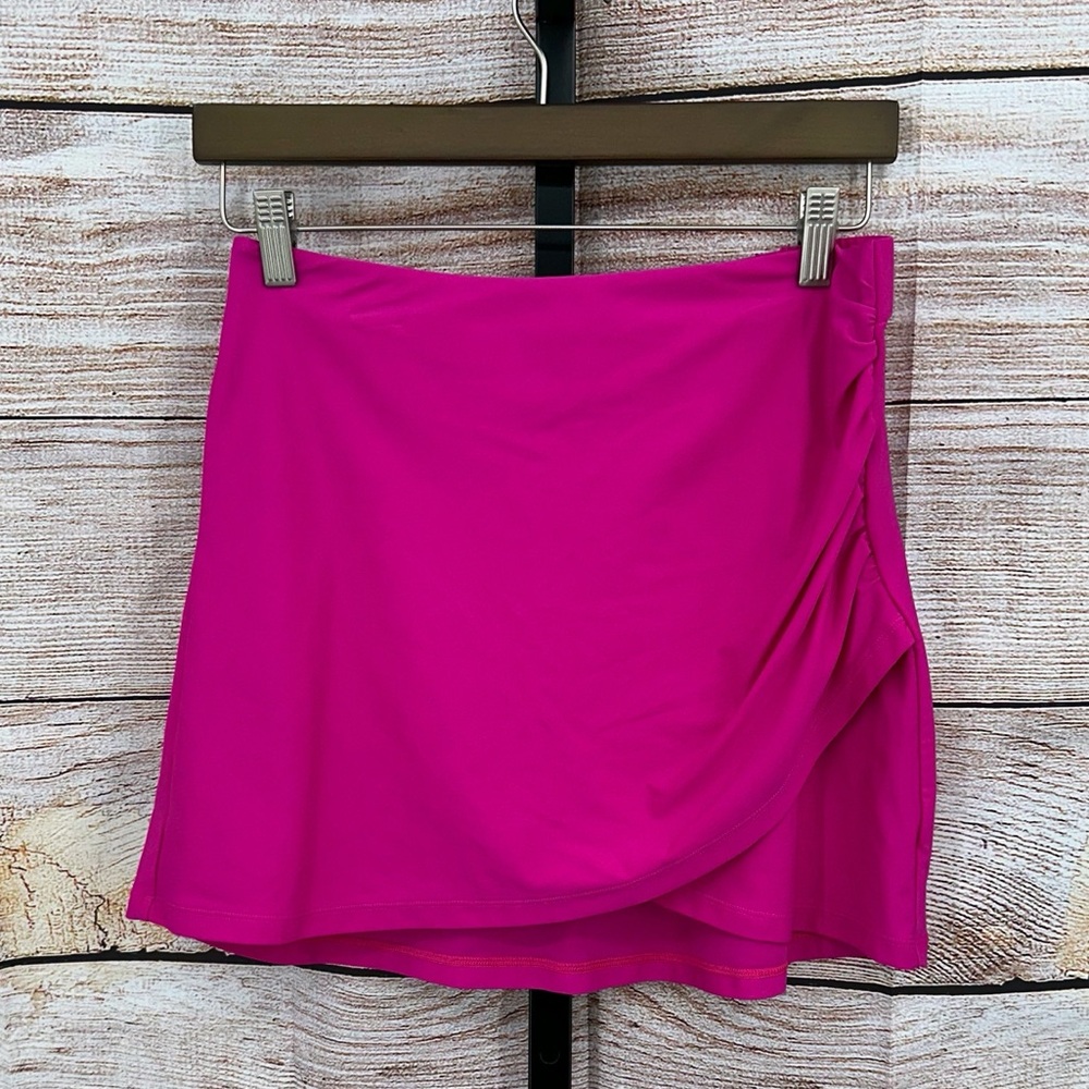 Summersalt Fuchsia Rushed Layered Swim Skirt Cover Up Solid Size S